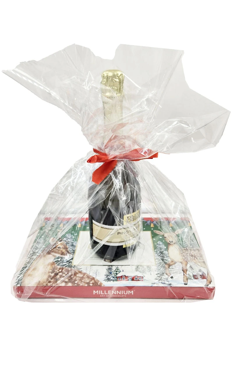 Pachet cadou cu vin spumant Pinot Grigio si bomboane 