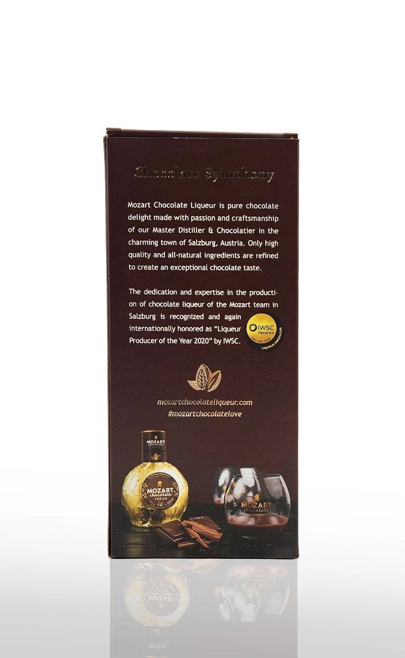 Lichior, Mozart Chocolate Cream 0.7L cu 2 pahare