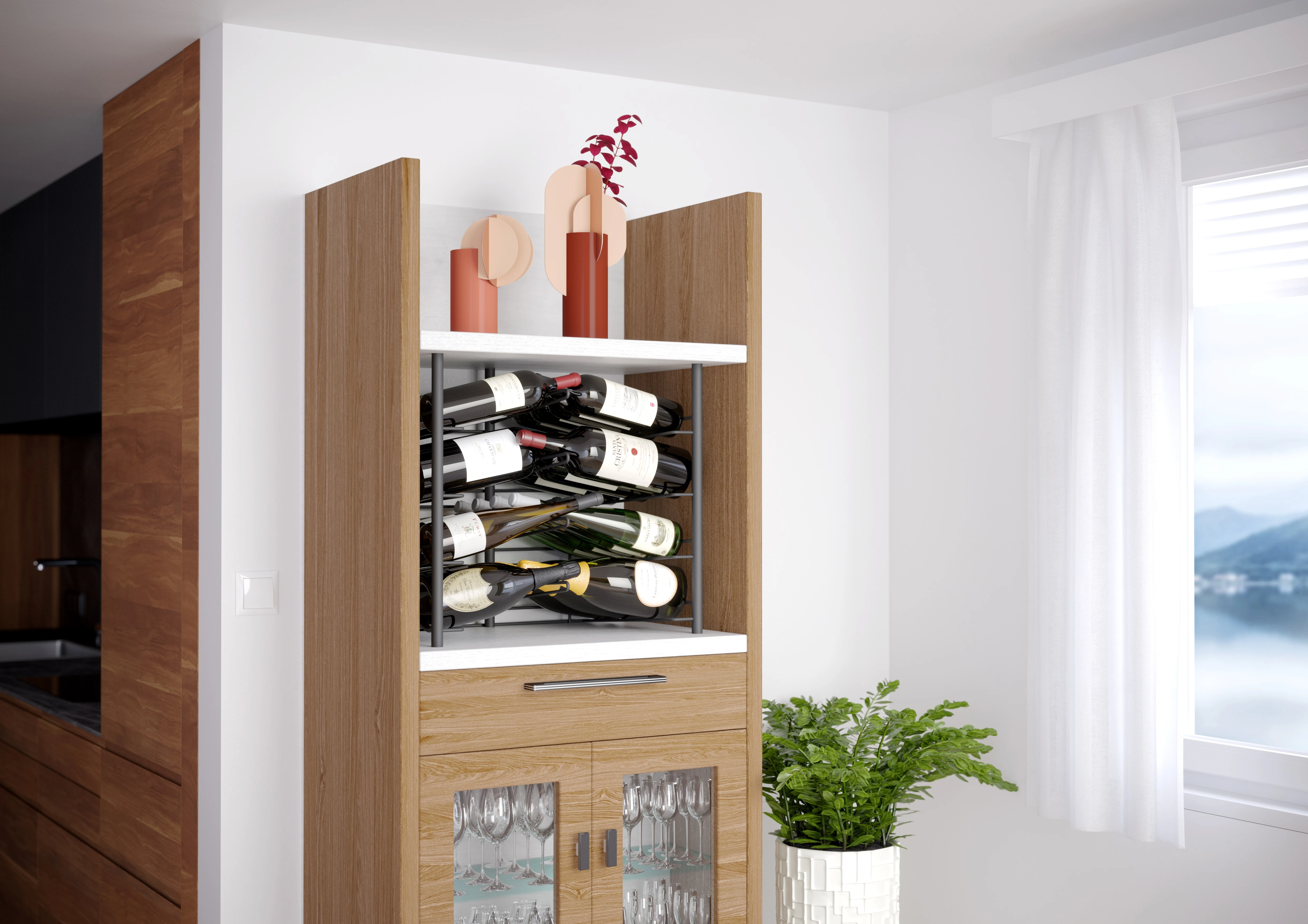 Raft pentru sticlele de vin, Xi Home