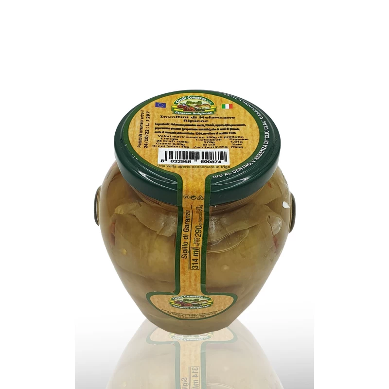 Involtini Di Melanzane Ripiene (Rulouri de vinete cu ton si rosii uscate) borcan 314 gr
