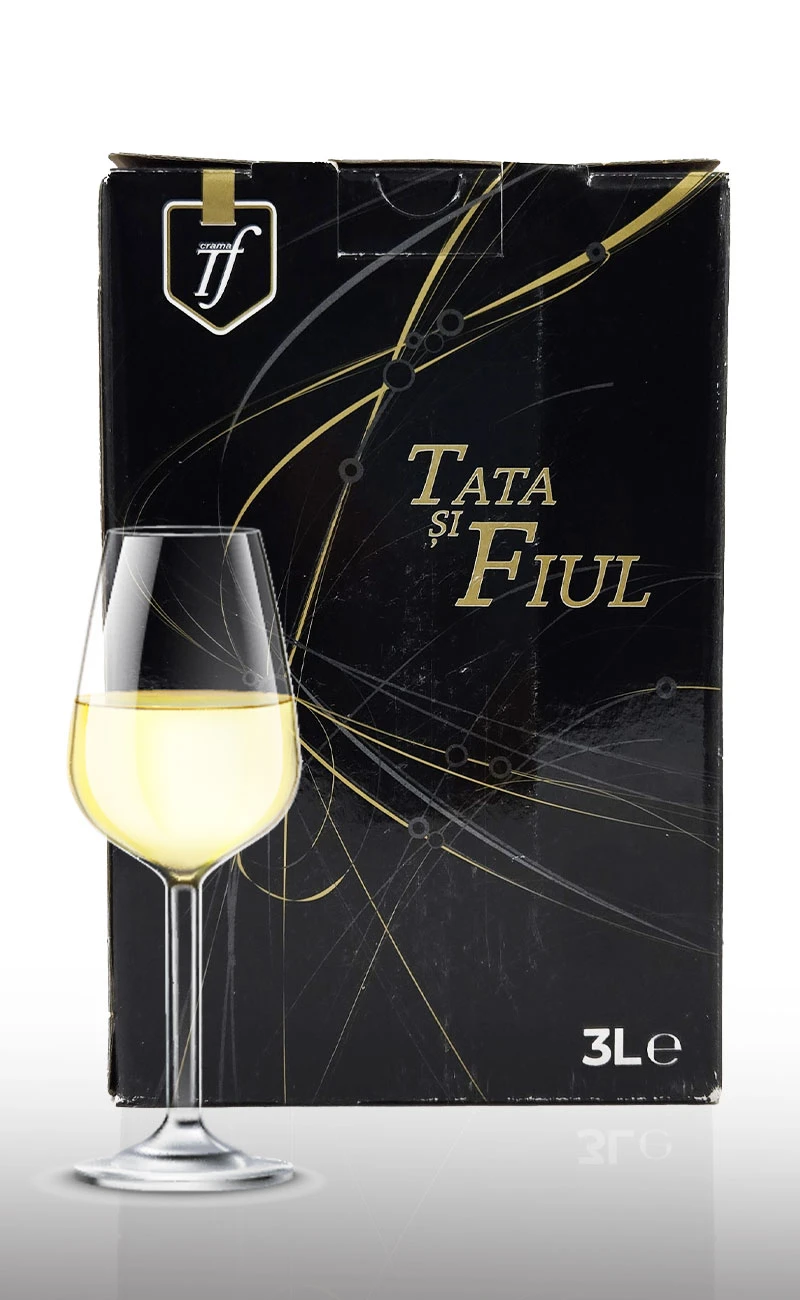 Vin alb demidulce, Tata si Fiul Sauvignon Blanc, Muscat Ottonel Bag in Box 3L
