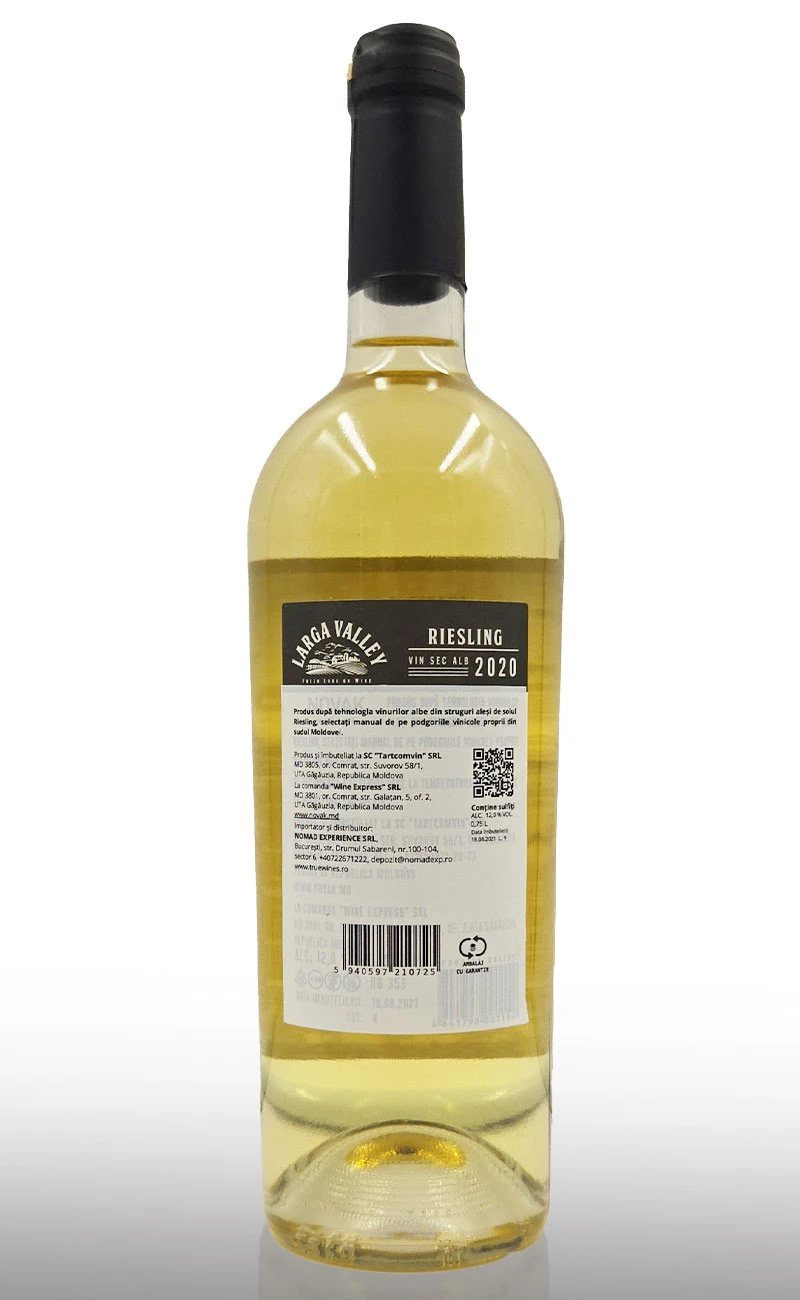 Vin alb sec, Novak Larga Valley Riesling