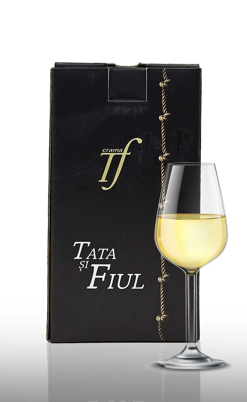 Vin alb sec, Tata si Fiul Chardonnay, Sauvignon Blanc Bag in Box 2L