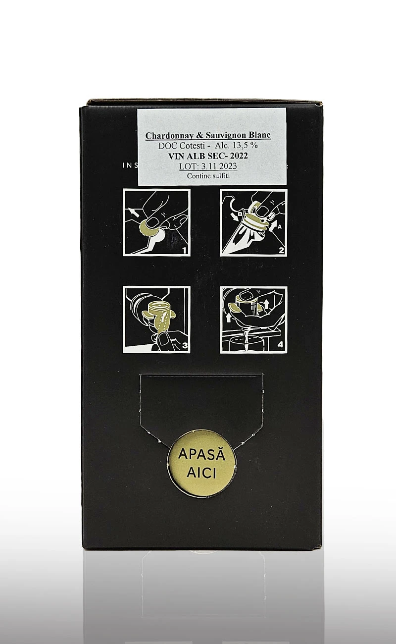Vin alb sec, Tata si Fiul Chardonnay, Sauvignon Blanc Bag in Box 2L
