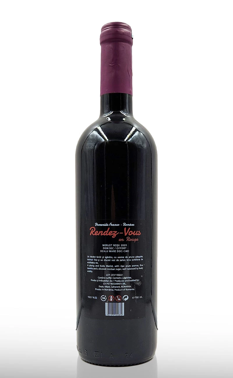 Vin rosu demisec, Domeniile Franco Romane Rendez Vous Merlot