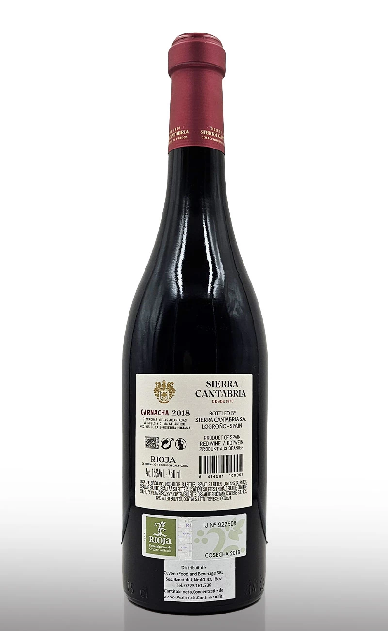 Vin rosu sec, Sierra Cantabria Garnacha