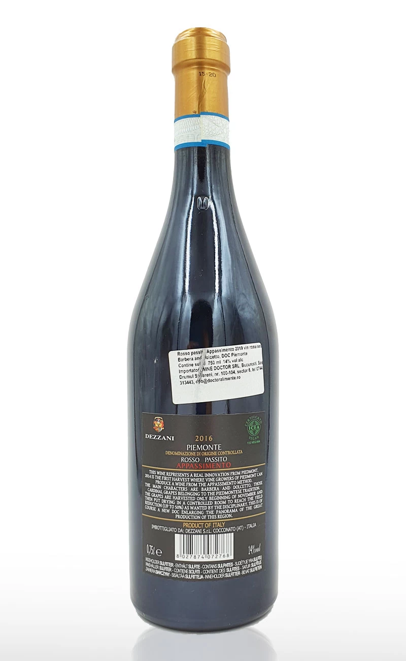 Vin rosu sec, Piemonte Rosso Passito Appassimento