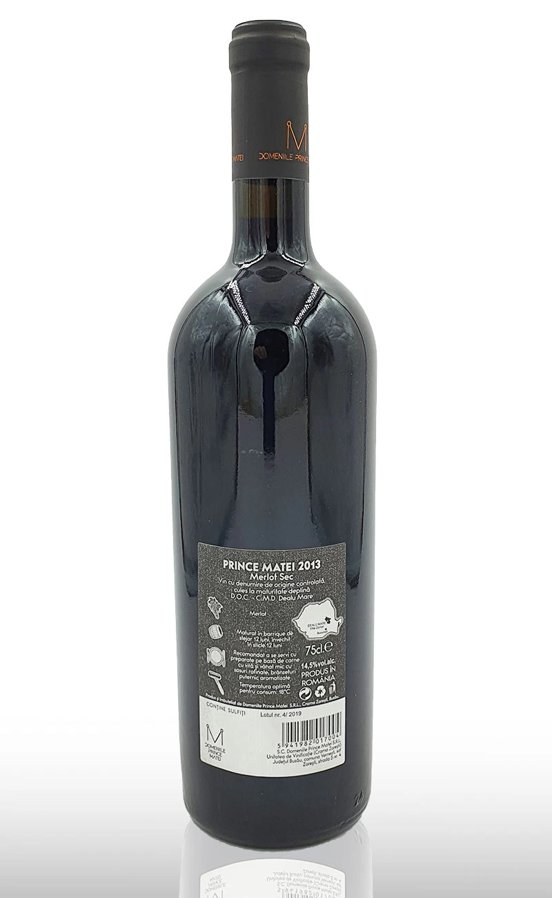 Vin rosu sec, Prince Matei Merlot Rezerva