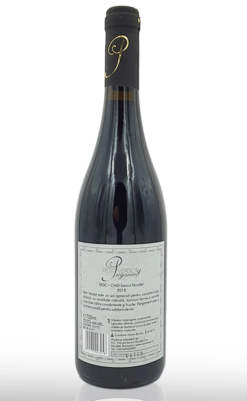 Vin rosu sec, Sarica Pergament Petit Verdot