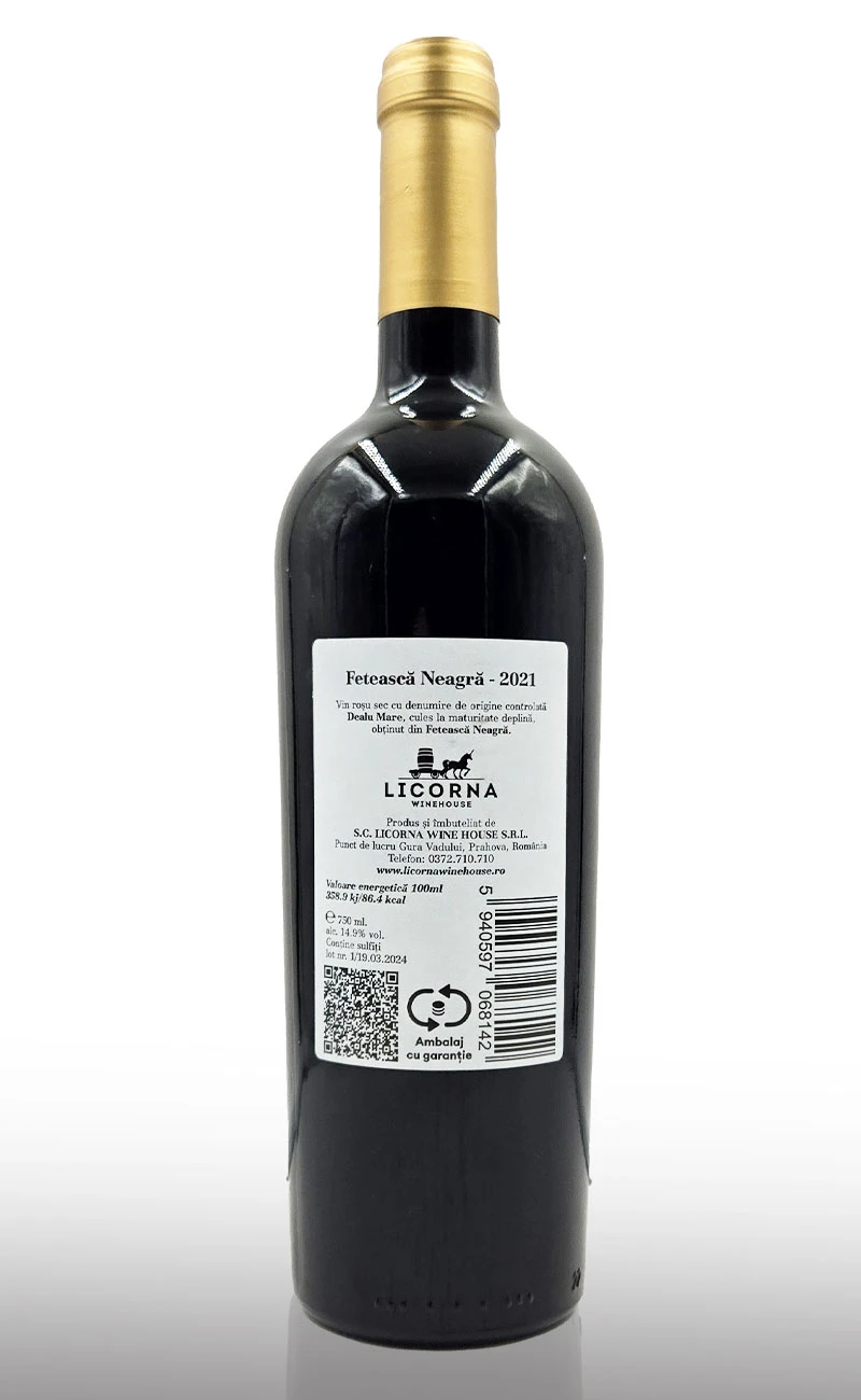 Vin rosu sec, Licorna Anno Feteasca Neagra