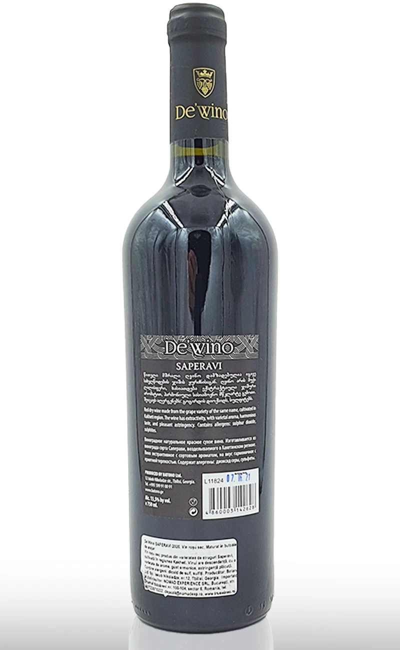Vin rosu sec, De'Wino Saperavi Georgia