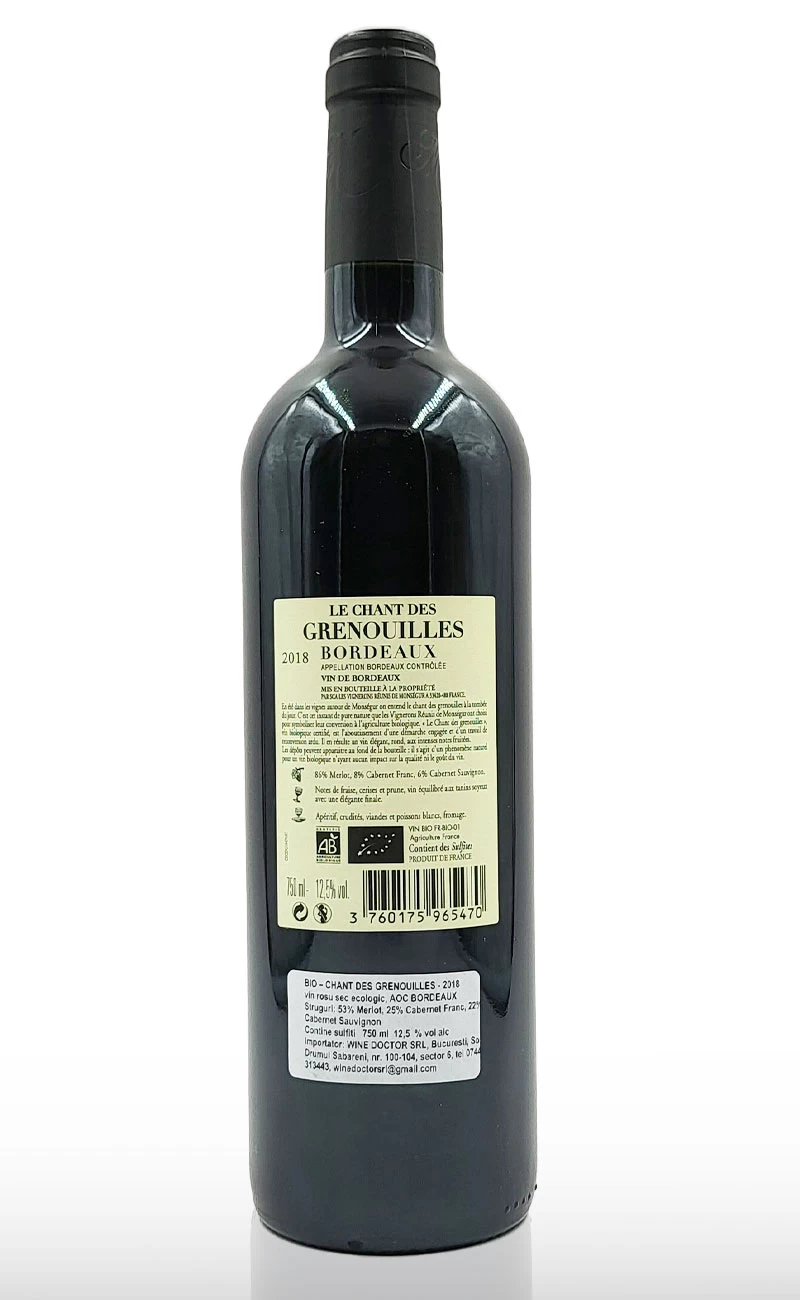 Vin rosu sec, Bordeaux Bio Le Chant Des Gremouilles