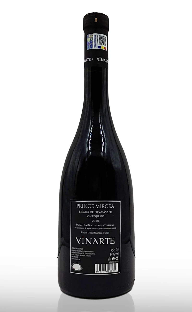 Vin rosu sec, Vinarte Prince Mircea Negru de Dragasani