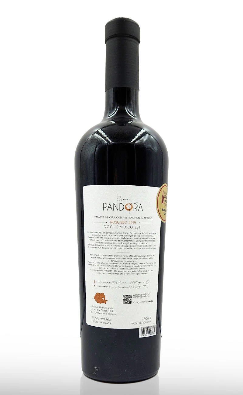 Vin rosu sec, Cuvee Pandora Editie Limitata