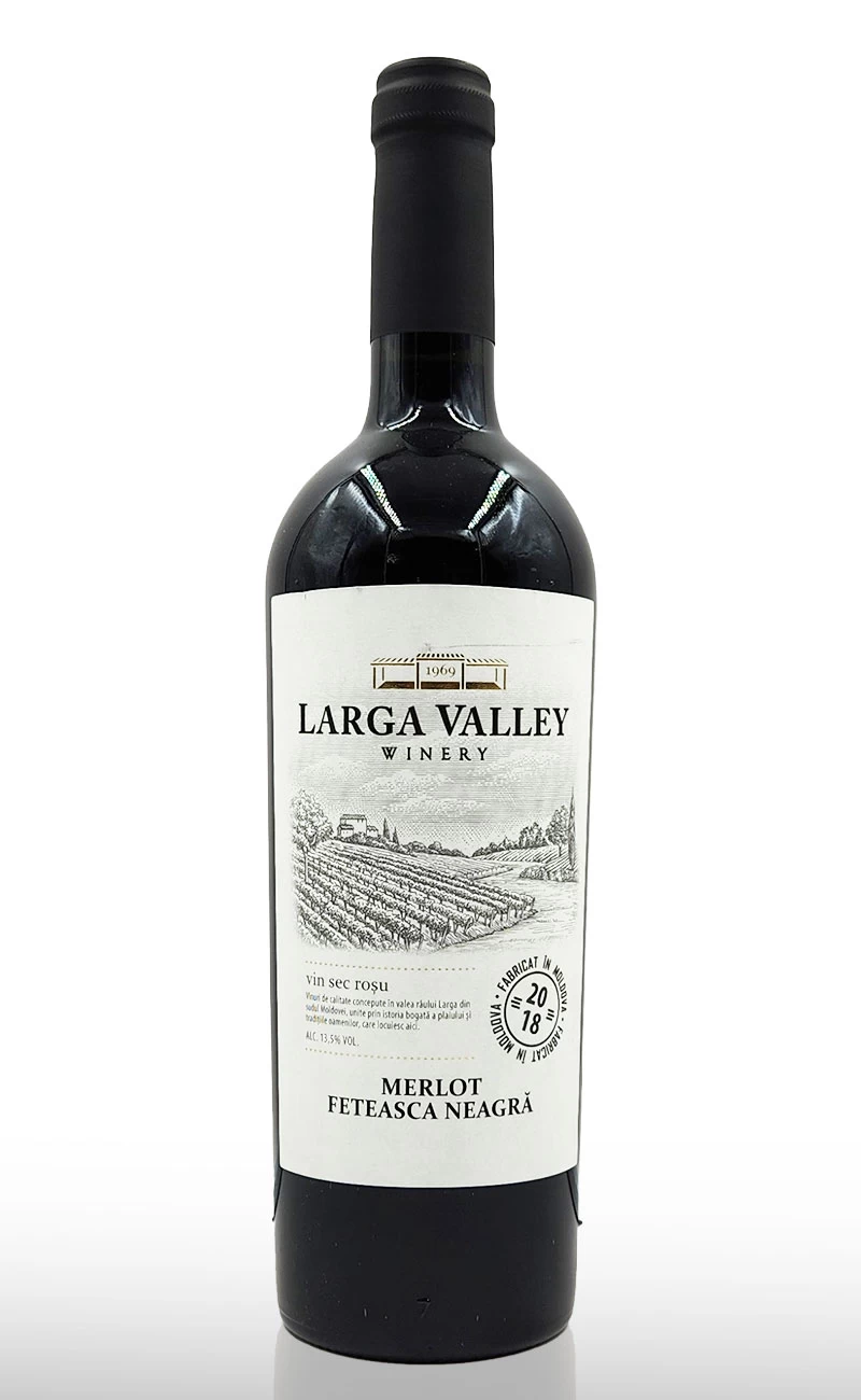 Vin rosu sec, Larga Valley Merlot si Feteasca Neagra