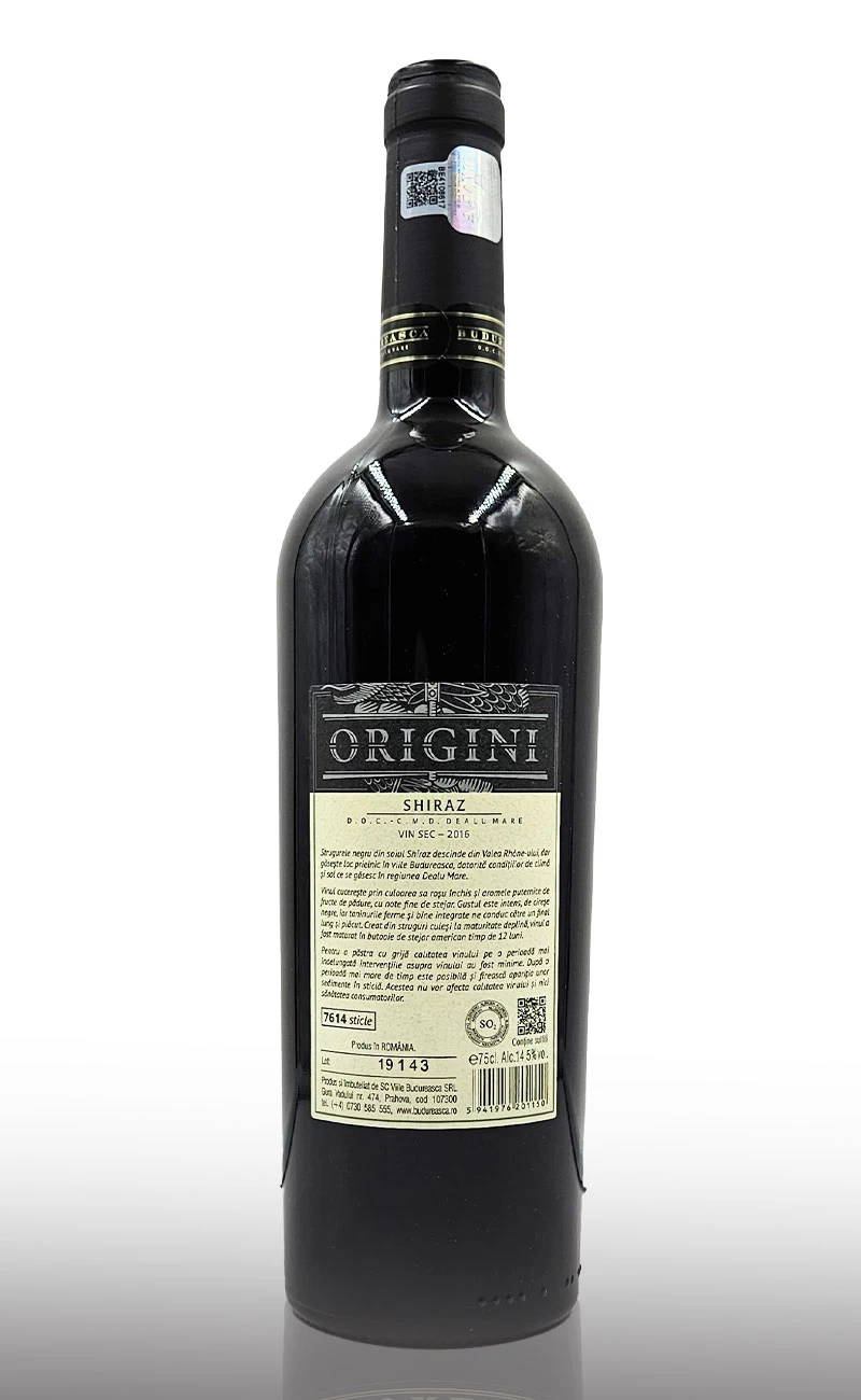 Vin rosu sec, Budureasca Origini Shiraz