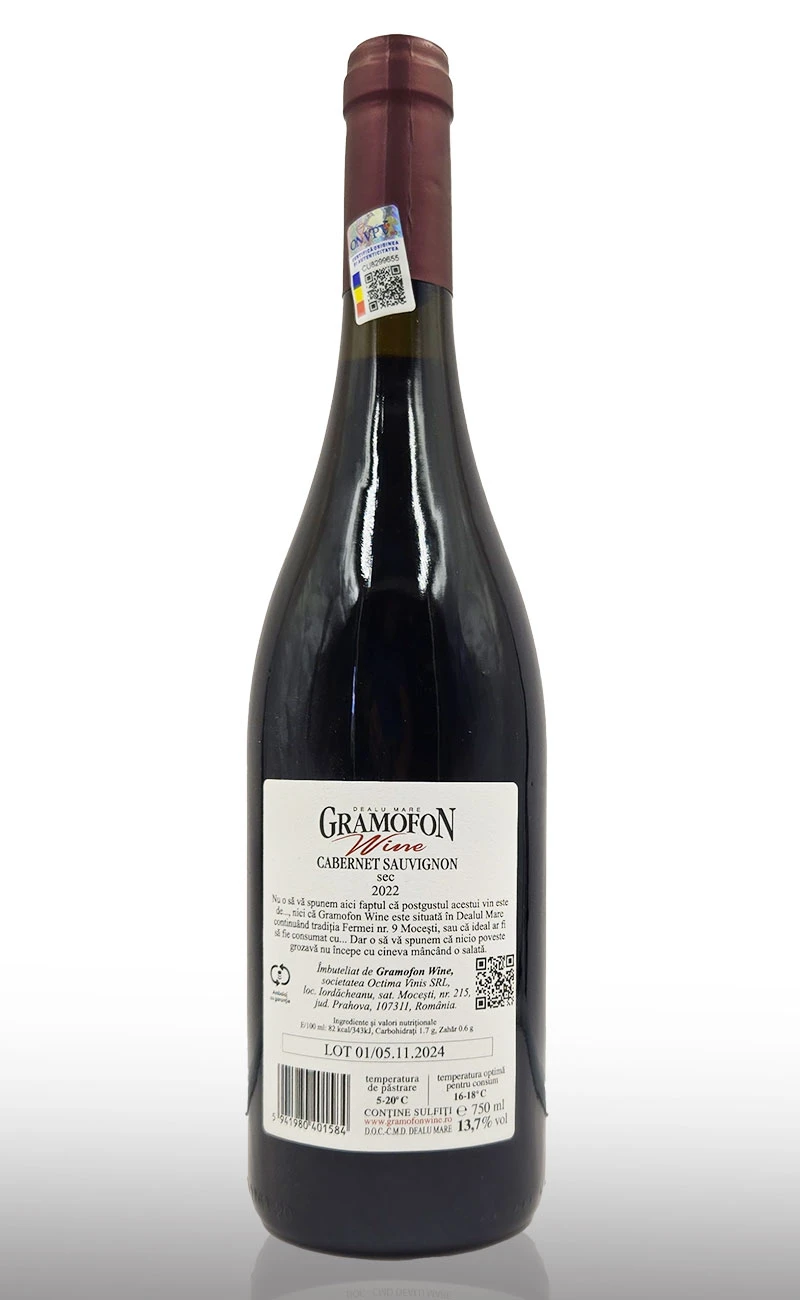 Vin rosu sec, Gramofon Cabernet Sauvignon