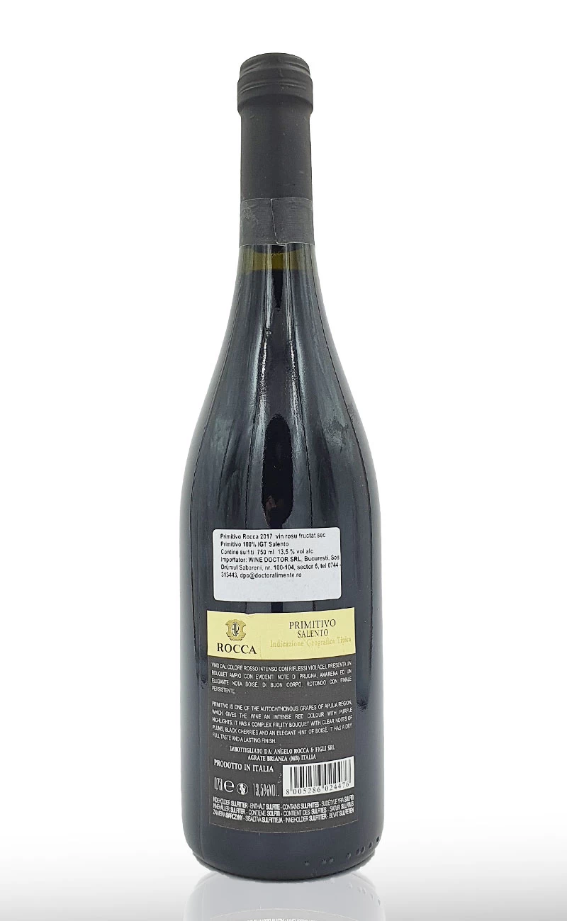 Vin rosu sec, Rocca Primitivo Salento
