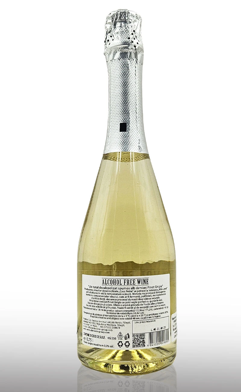 Vin spumant alb fara alcool, Casa Petru Pinot Grigio