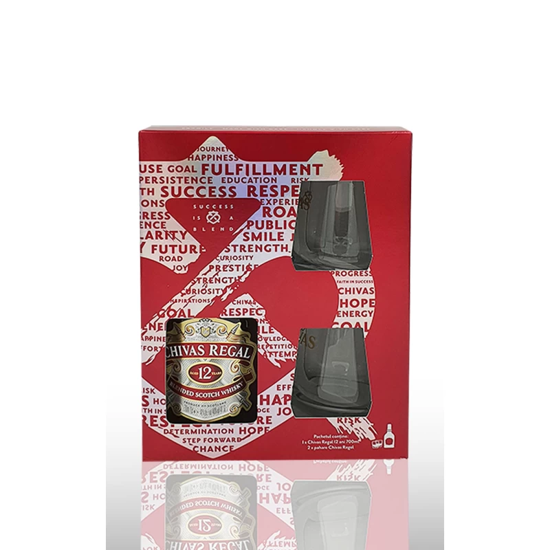 Whisky, Chivas Regal 12 ani 0.7L cu 2 pahare