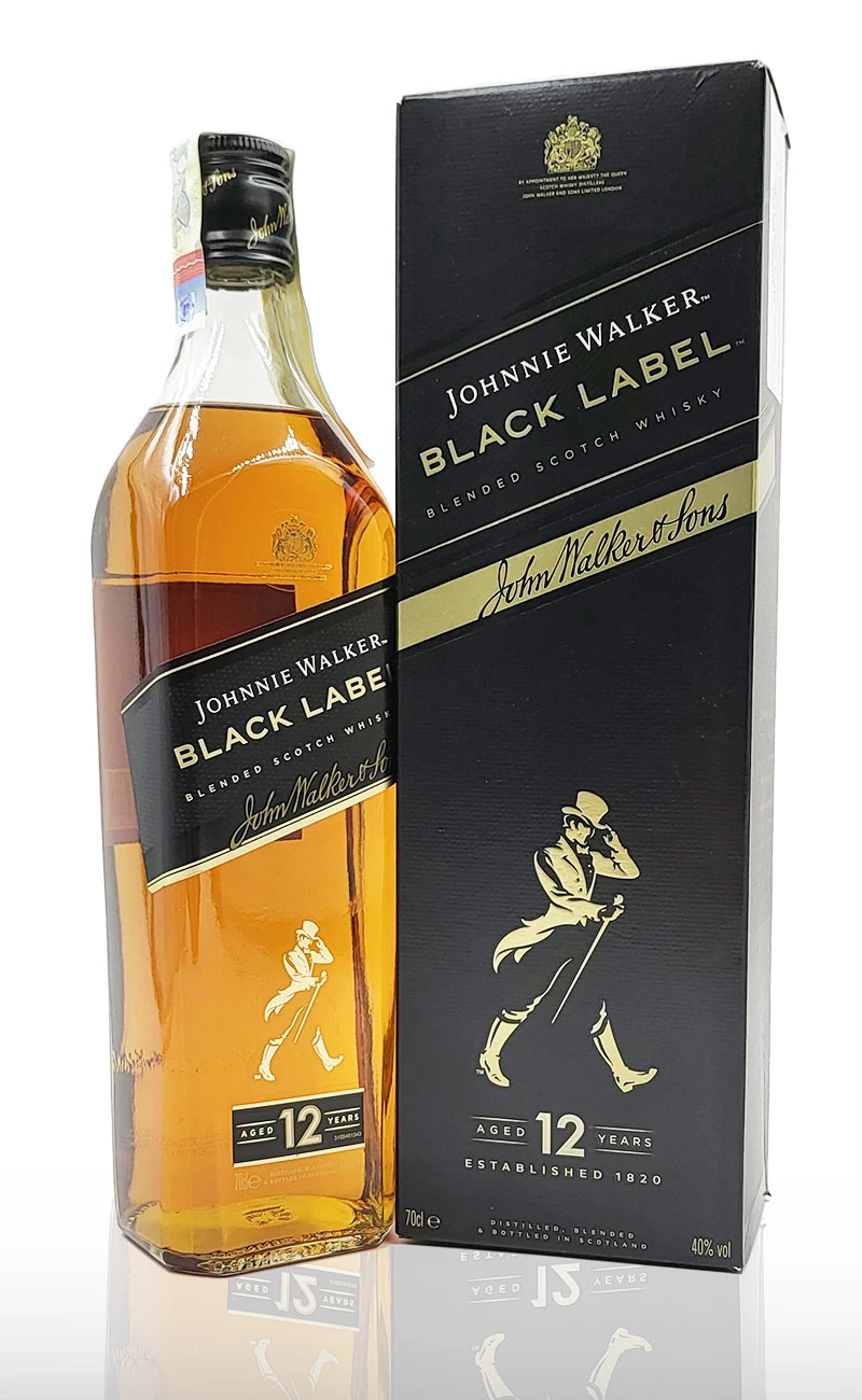 Whisky, Johnnie Walker Black Label 12 ani 0.7L cu cutie
