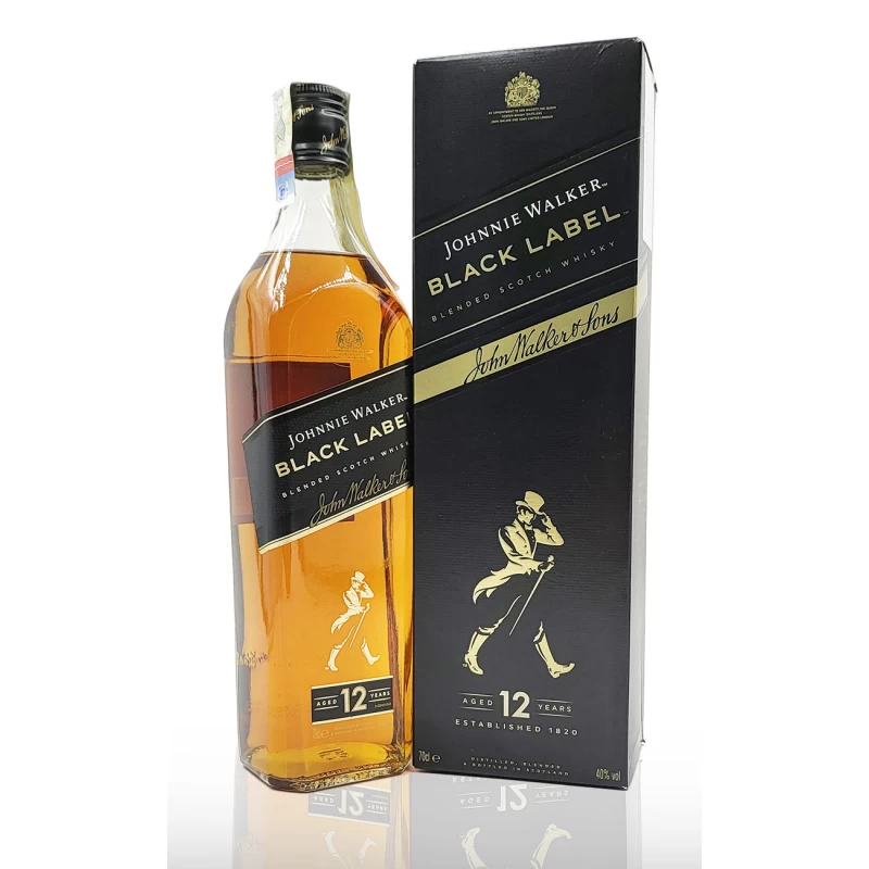 Whisky, Johnnie Walker Black Label 12 ani 0.7L cu cutie